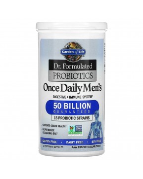 Garden of Life, Dr. Formulated Probiotics, пробиотики, одна таблетка в день для мужчин, 50 миллиардов бактерий,30 растительных капсул Garden of Life, Dr. Formulated Probiotics, пробиотики, одна таблетка в день для мужчин, 50 миллиардов бактерий,30 растительных капсул